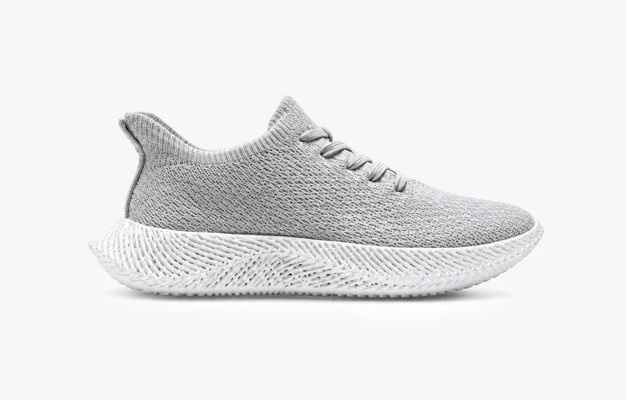 Sneaker Braidge stampata in 3D grigia, vista laterale
